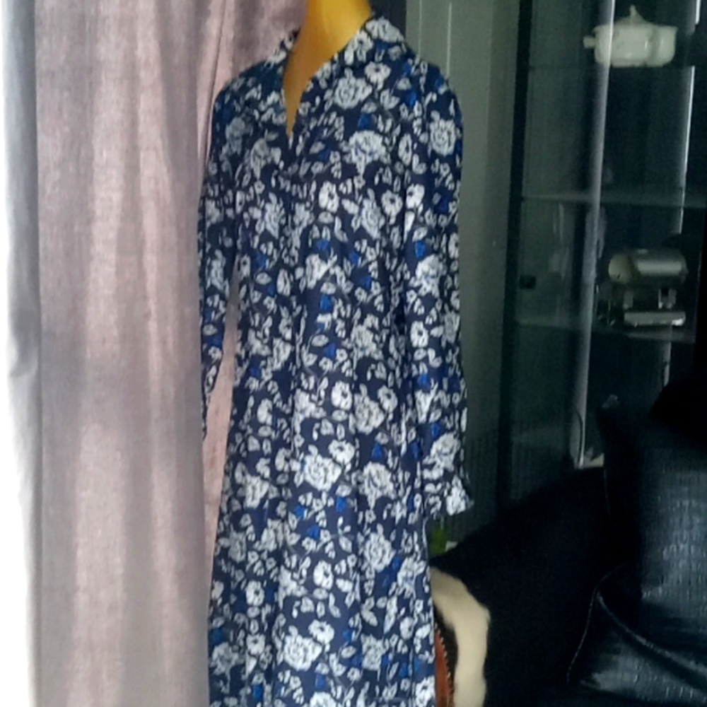 Long-sleeve Lauren Ralph Lauren dress with belt floral